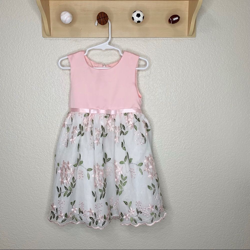 Purple Rose Toddler Size 4 Girls Floral Embroidered Dress